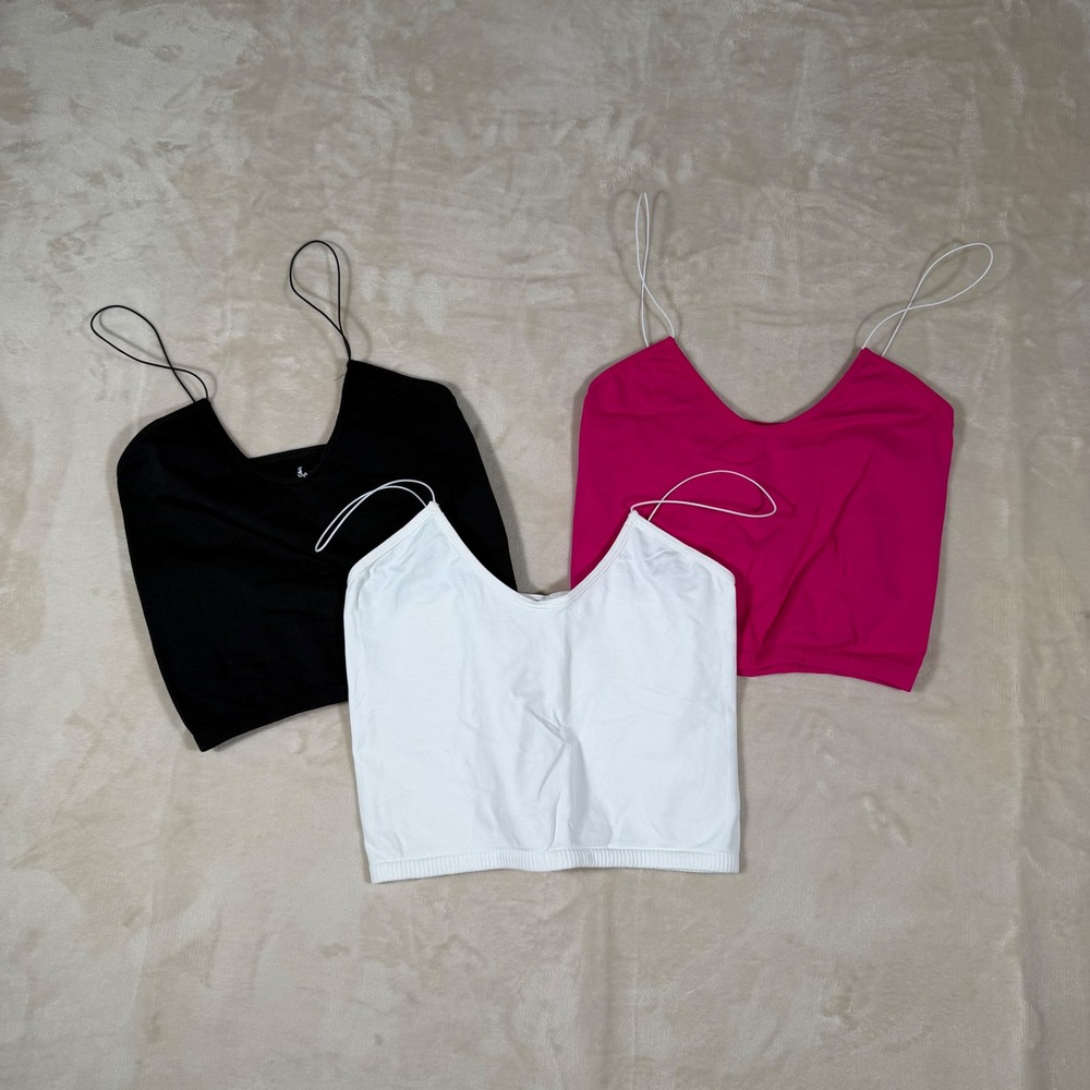 Intimately Free People Skinny Strap Brami Womens XS/S Multi Color Seamless 3PK